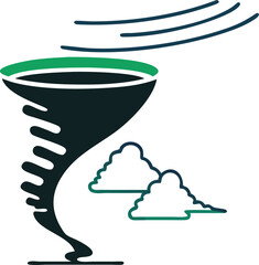 angry tornado wind silhouette vector design