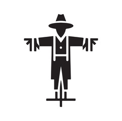 Scarecrow silhouette vector illustration