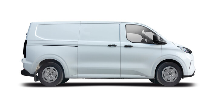 Ford Transit Custom van side view isolated on white background
