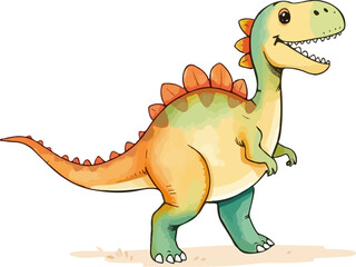 Fototapeta premium Cute little dinosaur. Watercolor vector illustration.