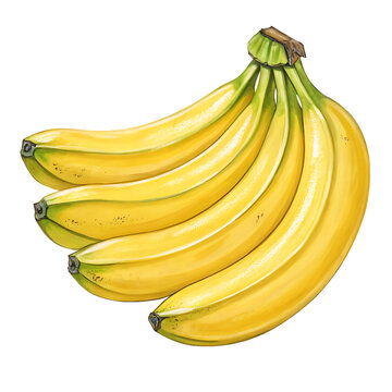 bunch ripe yellow bananas isolated clip art preview