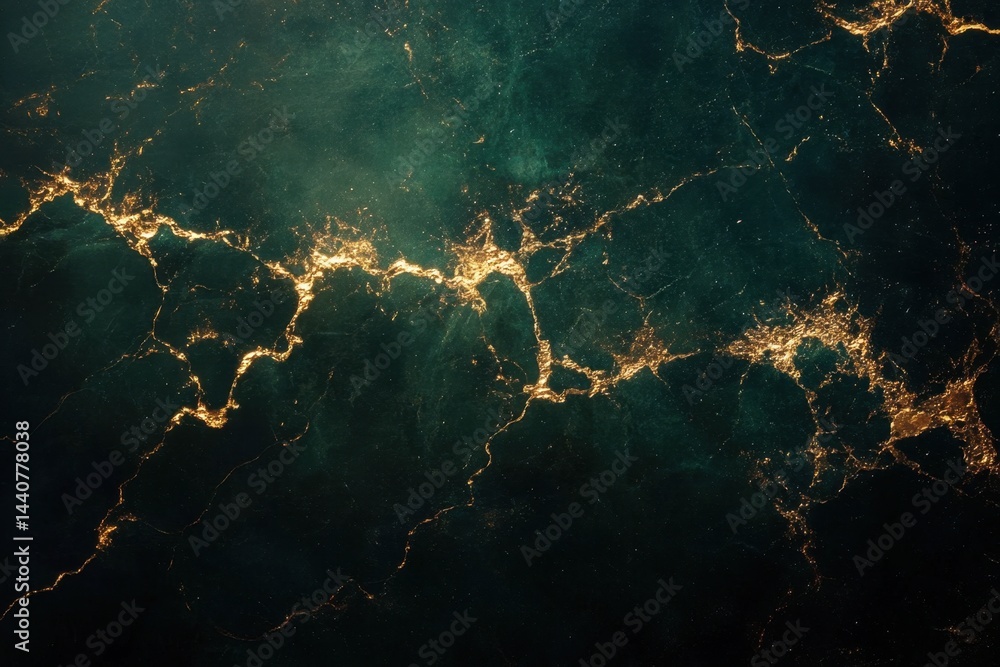 Poster elegant dark green marble texture with golden veins creating a luxurious and sophisticated backdrop 
