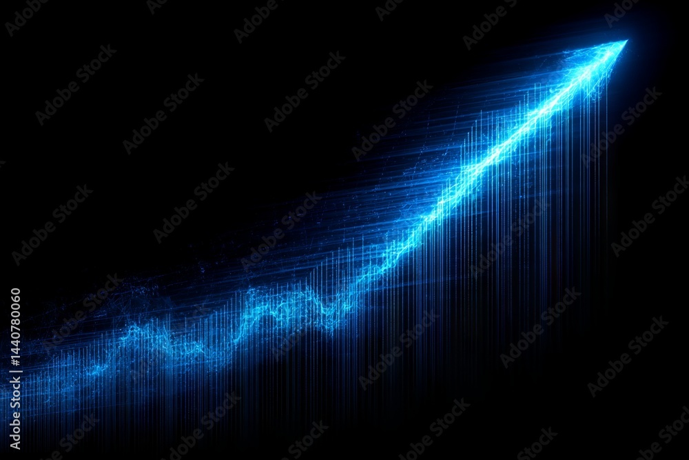 Poster a graph with a line that is pointing upwards