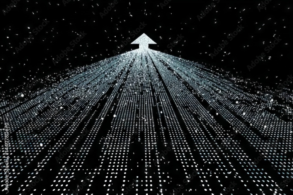 Poster a graph with a line that is pointing upwards