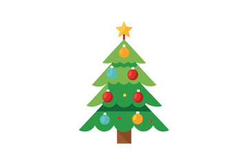 Christmas Tree with Balls Isolated 