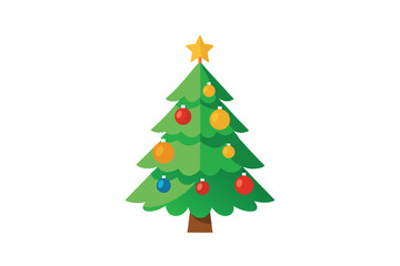 Fototapeta premium Christmas Tree with Balls Isolated 