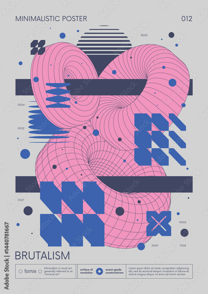 Poster modern abstract poster, raster version of high quality and resolution, artwork with geometric postmo