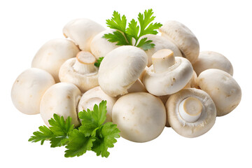 fresh white mushrooms