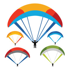 Paraglider icon isolated on white background
