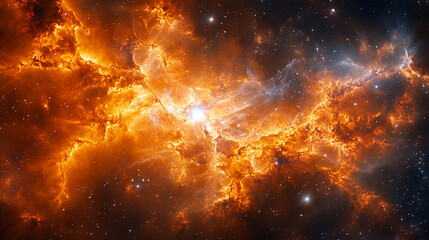 Fototapeta premium Celestial burst of fragmented energy where light meets void abstract background 