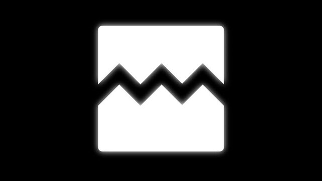 Corrupted image icon animated 4k motion on black background