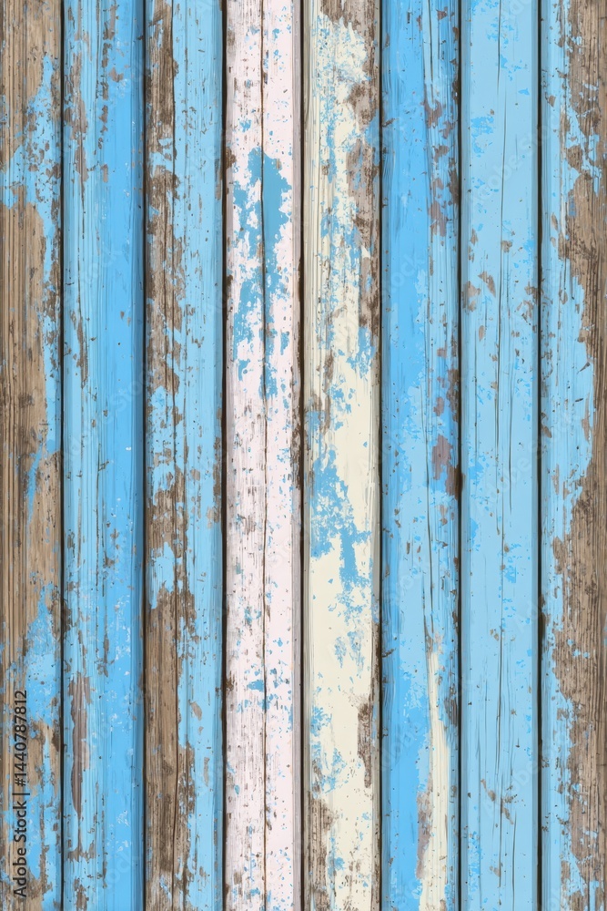 Aufkleber weathered wooden planks background with peeling blue paint creating a rustic and vintage texture per