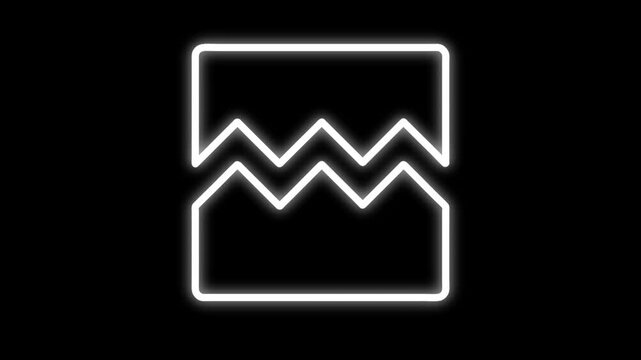 Corrupted image icon animated 4k motion on black background