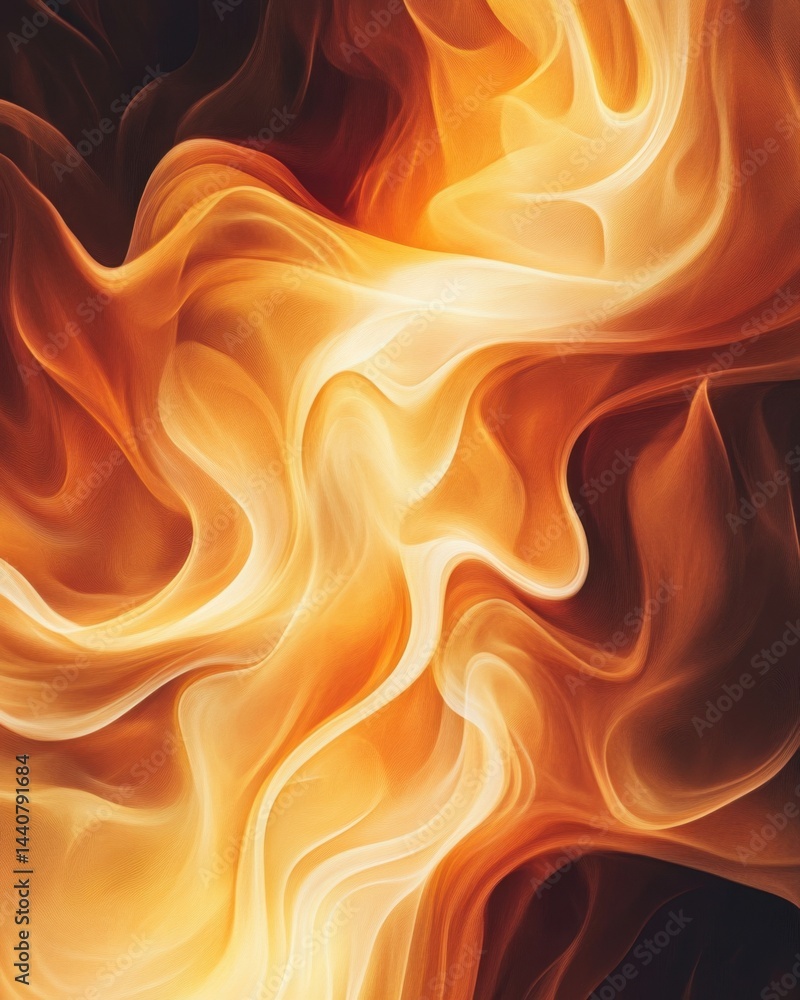Aufkleber abstract fire background with dynamic orange and brown smoke waves creating a warm and fluid texture