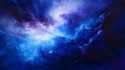 A cool, soothing image painted with shades of blue and purple to evoke peace, calmness, and tranquility.