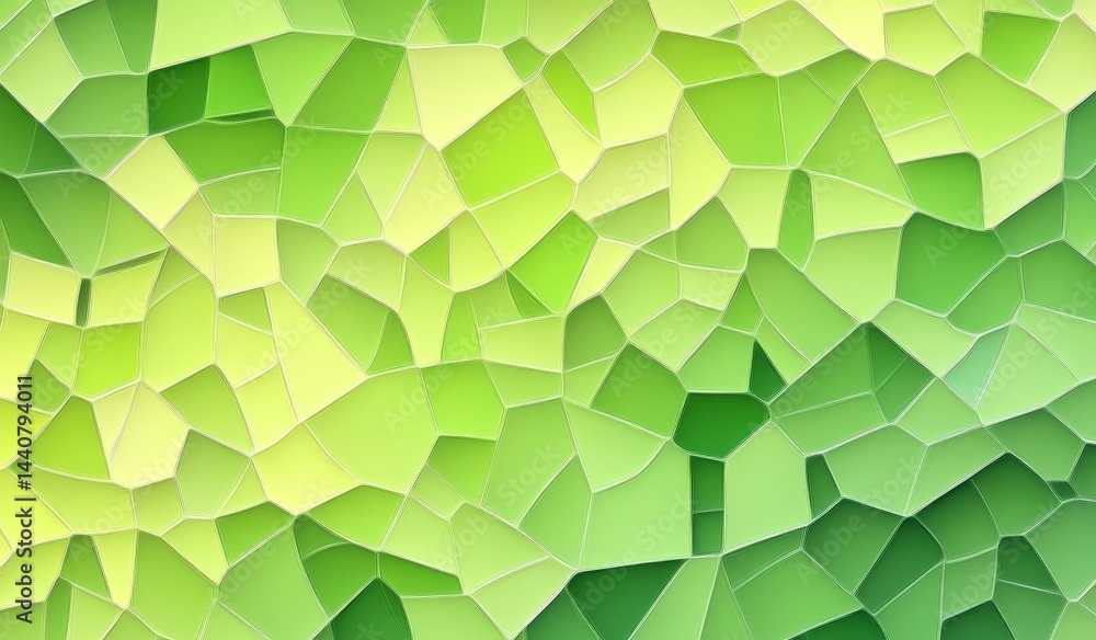 Poster abstract green mosaic pattern with geometric shapes and gradients