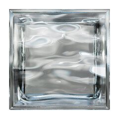 Transparent glass block for interior design. Aesthetic and modern shape of textured. Capturing abstract patterns and light distortion. Building assortment for home, bathroom and office.