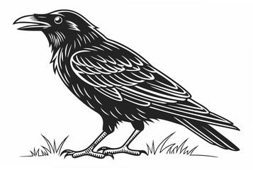 crow on a white background
