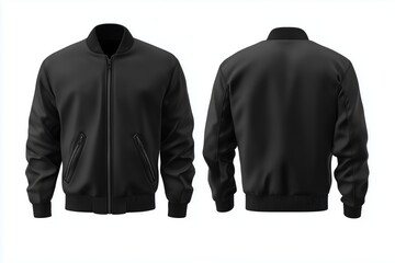 jacket for men, blank template for graphic design front and back view