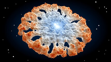Obraz premium Abstract illustration of a glowing molecular structure in space, with light