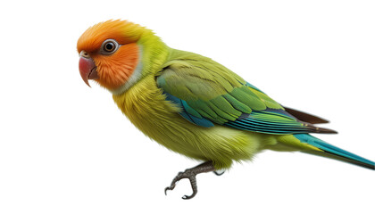 Obraz premium Peach-faced lovebird perched isolated on transparent background 