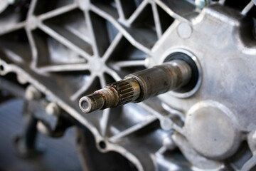 Detail rear as pulley system matic motorcycle