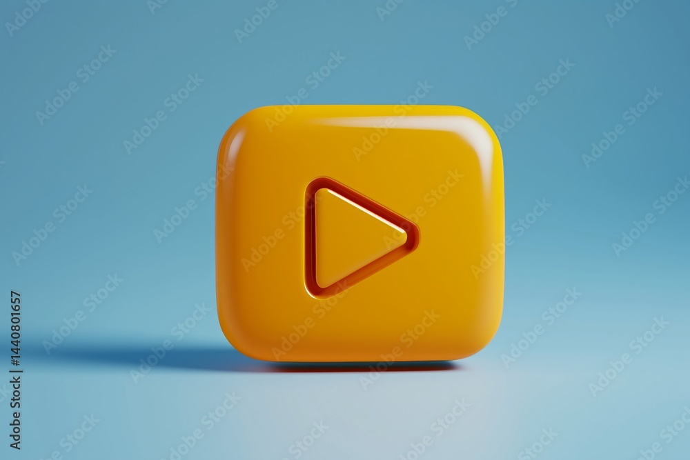 Fototapete plastic 3d icon of player in a minimalistic style for the interface. player concept button