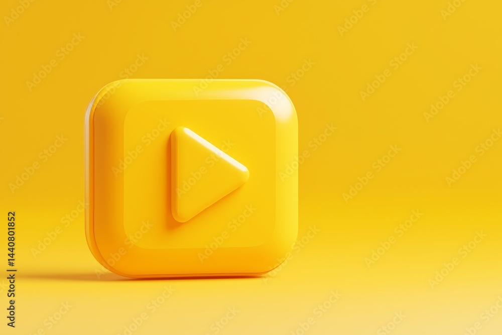 Fototapete plastic 3d icon of player in a minimalistic style for the interface. player concept button