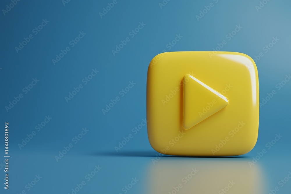 Fototapete plastic 3d icon of player in a minimalistic style for the interface. player concept button