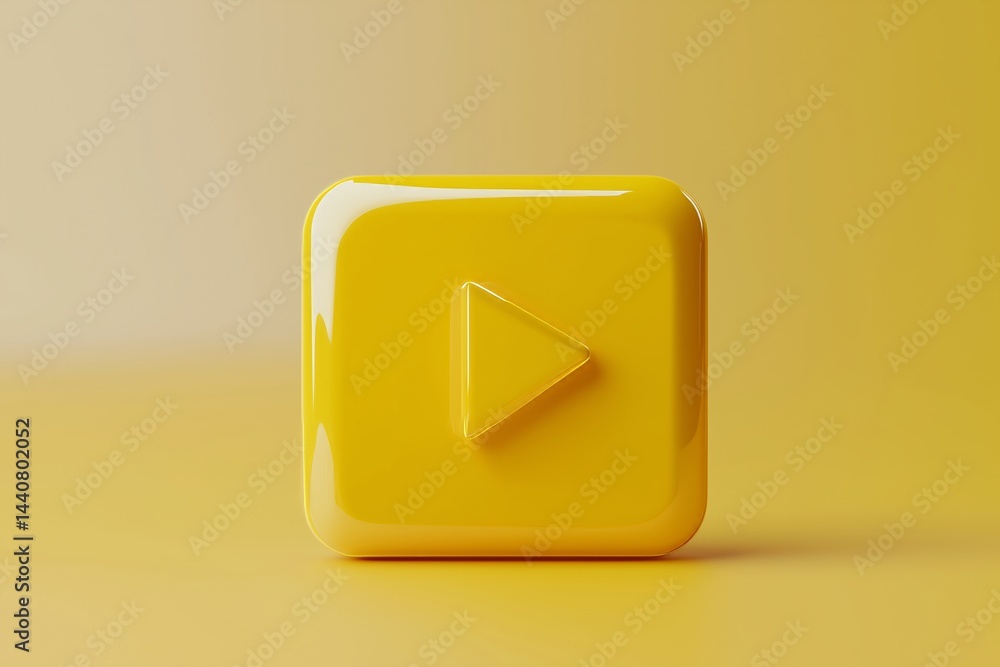 Poster plastic 3d icon of player in a minimalistic style for the interface. player concept button