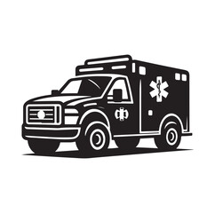 Emergency vehicle silhouette vector illustration