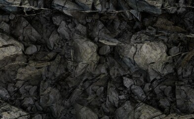 Dark, textured rock formations