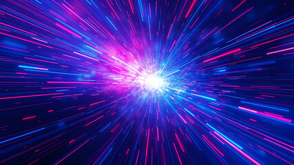 Fototapeta premium Abstract background with purple, blue led lights. Generative AI