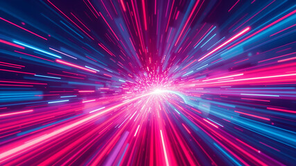Obraz premium Abstract background with purple, blue led lights. Generative AI