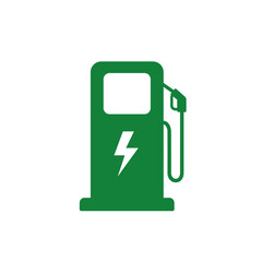 Fototapeta premium Electric Car Charging Station: A simple yet powerful illustration of a green electric car charging station, symbolizing the shift towards sustainable transportation and a cleaner future. 
