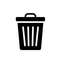 Trash Can Silhouette: A simple, yet iconic, illustration of a trash receptacle. This picture symbolizes waste management and environmental consciousness. 