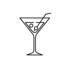 Cheers to Simplicity: A minimalist illustration of an elegant cocktail glass, the simple lines and shapes suggesting sophistication and refreshment.