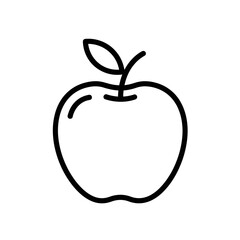 Simple Apple Icon: A clean and minimalist line drawing of a single apple, perfect for illustrating concepts related to health, nutrition, or nature.