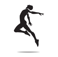 high jump pose silhouette vector illustration
