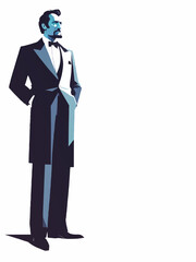 Obraz premium man in evening suit vector illustration with blank area for insertion