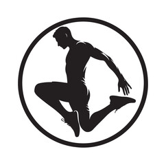 high jump pose silhouette vector illustration
