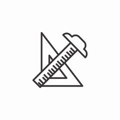 ruler protractor icon sign vector