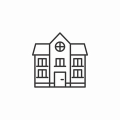 school building icon sign vector