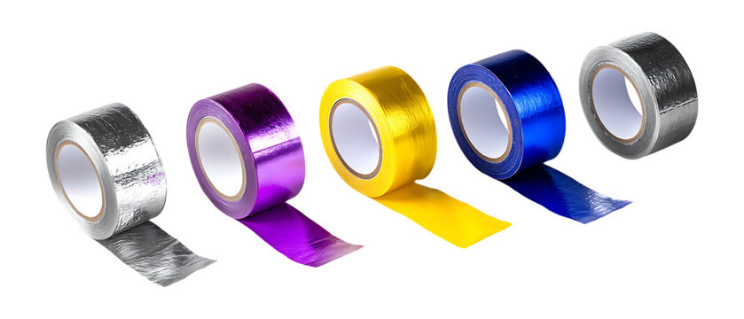 Pack of Duct Tapes Against Transparent Background for Hardware Branding, DIY Promotion, or Repair Tool Design Projects