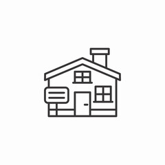 suburban house icon sign vector
