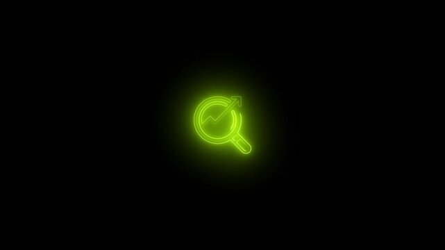 a glowing neon tending icon animation video on black background