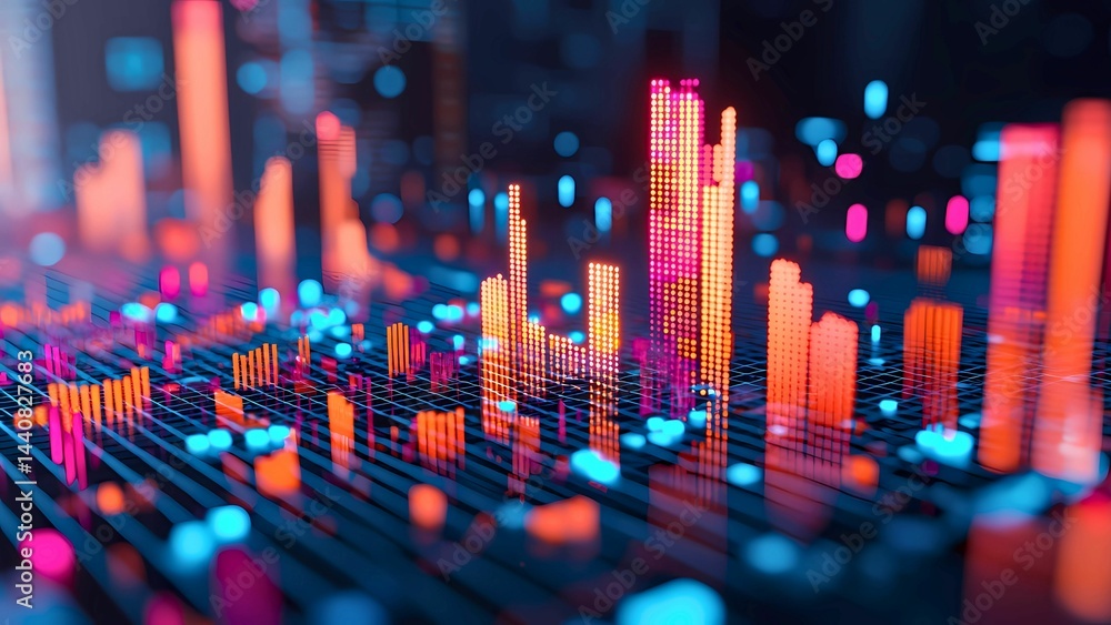 Aufkleber abstract data visualization - a modern digital world