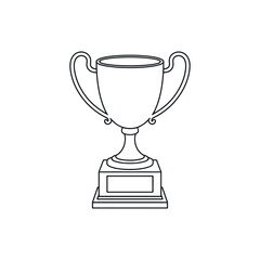 Simple Line Art Illustration Of A Trophy On A White Background Depicting Achievement And Success