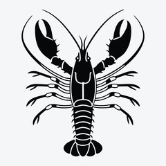 American Lobster line art white background illustration, Generative Ai