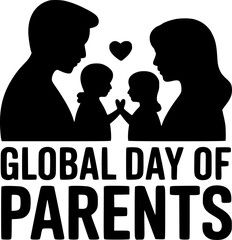 Silhouette of a loving family celebrating Global Day of Parents.